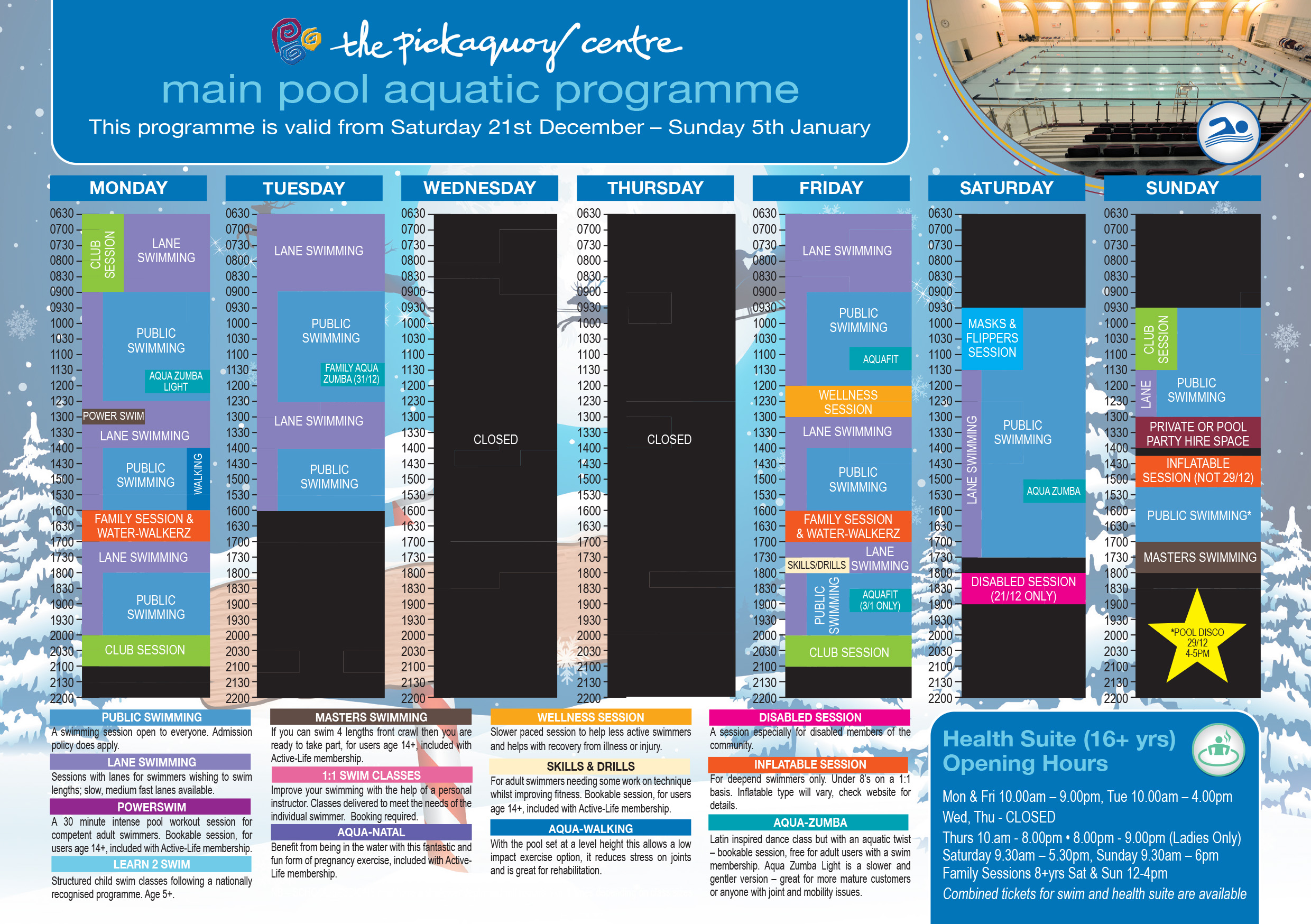 prince regent pool timetable